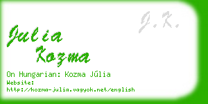 julia kozma business card