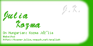 julia kozma business card